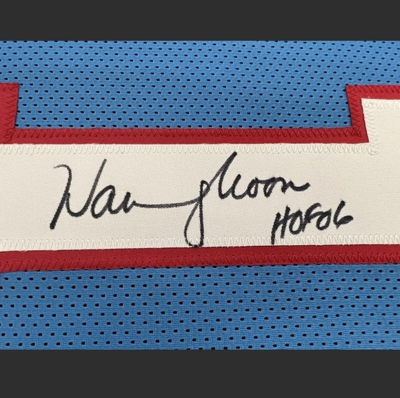 Warren Moon Signed & Framed Houston Oilers XL Custom Jersey Beckett COA 34"x43" - Picture 2 of 8